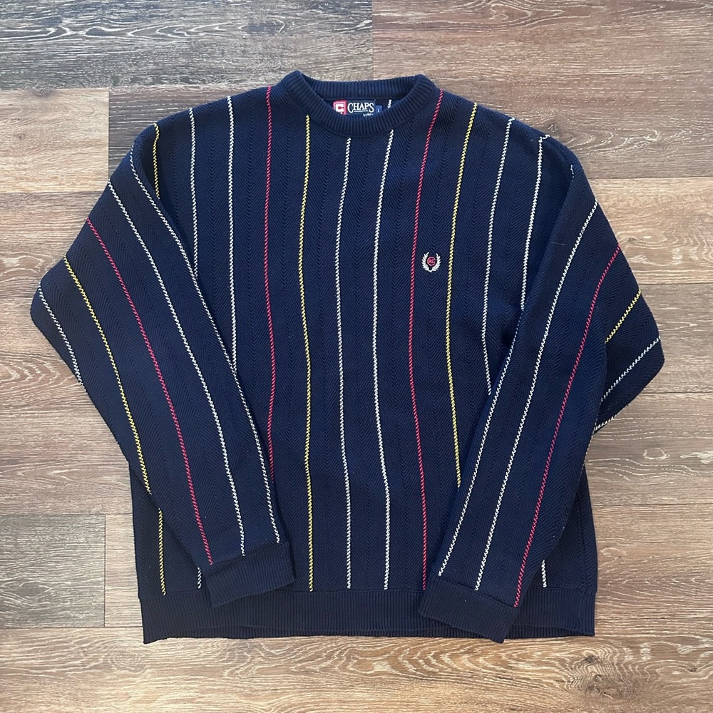 Ralph Lauren Navy vintage Striped Crewneck Sweater